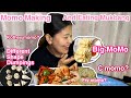 Momo making and eating  dumplings   home made momo  dimplings  fry chillykothey  home made