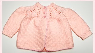 Easy knit baby cardigan or knit jacket for girls 18-24M, Knitting for Baby  PART 1
