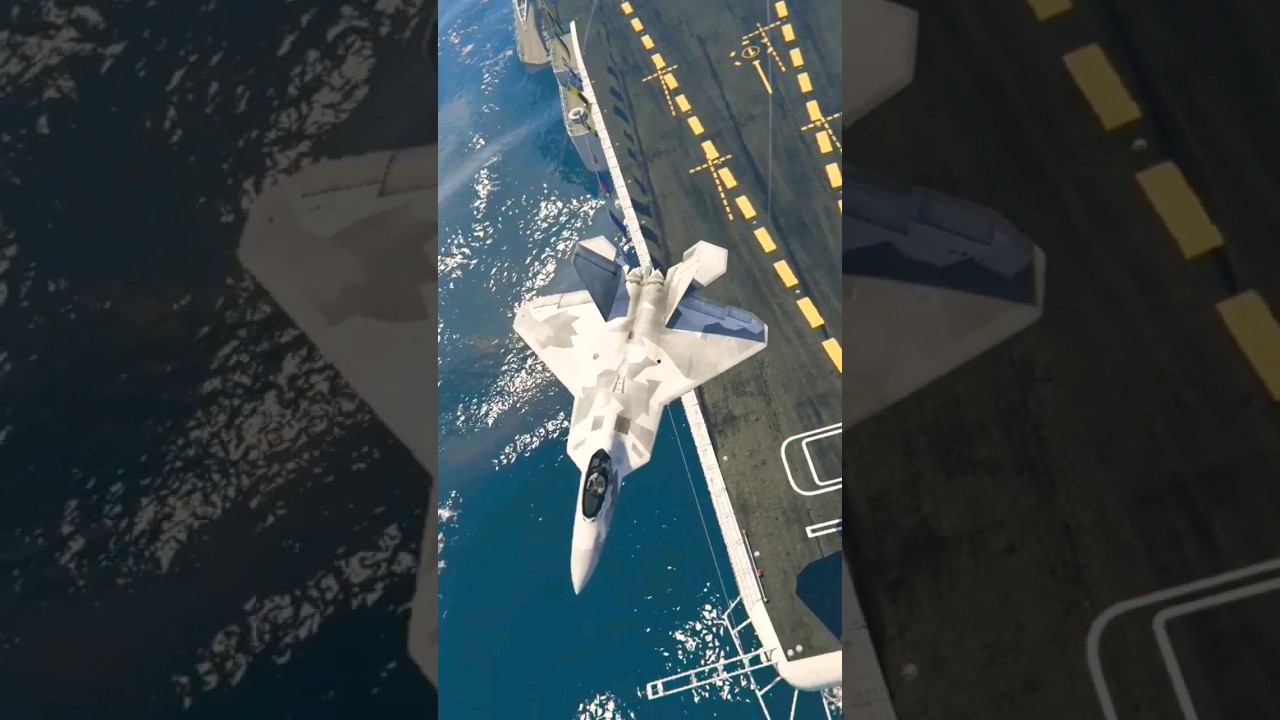 F-22 Performs Bombing Run on Aircraft Carrier 精密攻撃:F-22が空母に爆撃 - 究極の戦闘ミッション