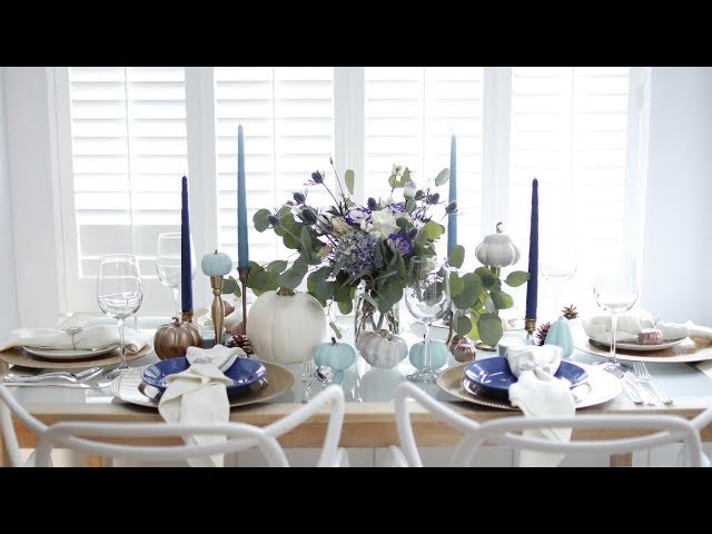 A BLUE THANKSGIVING- TABLE DECOR IDEAS | CLACALI