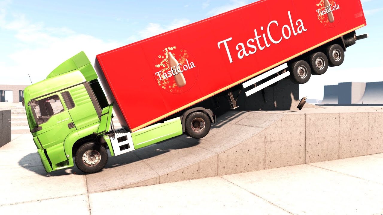 BeamNG Drive - Truck and Bus Jump Tests