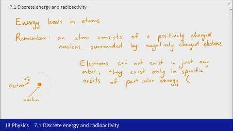 IB Physics (2016) - 7.1 Discrete energy and radioactivity Part 1 - Energy levels