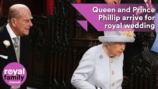 The Queen and Prince Philip arrive for wedding of Princess Eugenie