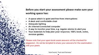 Open book Assessment Overview