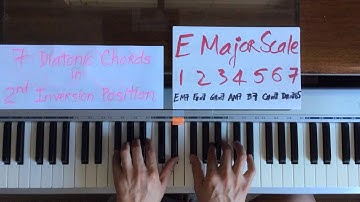 7 Diatonic chords of E major scale in SECOND INVERSION position
