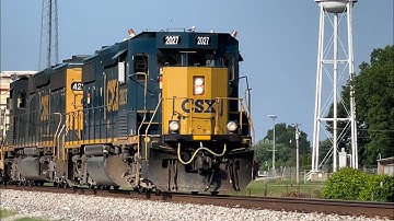 CSX 2027 GP38-3 w/ Sweet K5LA & SD40-3 Leads CSX Local L449 Chase