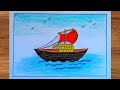 Sailboat Drawing Tutorial | How to Draw a Boat for Kids Step by Step | Easy Boat Scenery Drawing