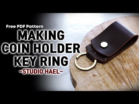 가죽 공예/동전 수납 열쇠고리 만들기/동전지갑 키링 만들기/Making a coin holer key ring/Leather craft