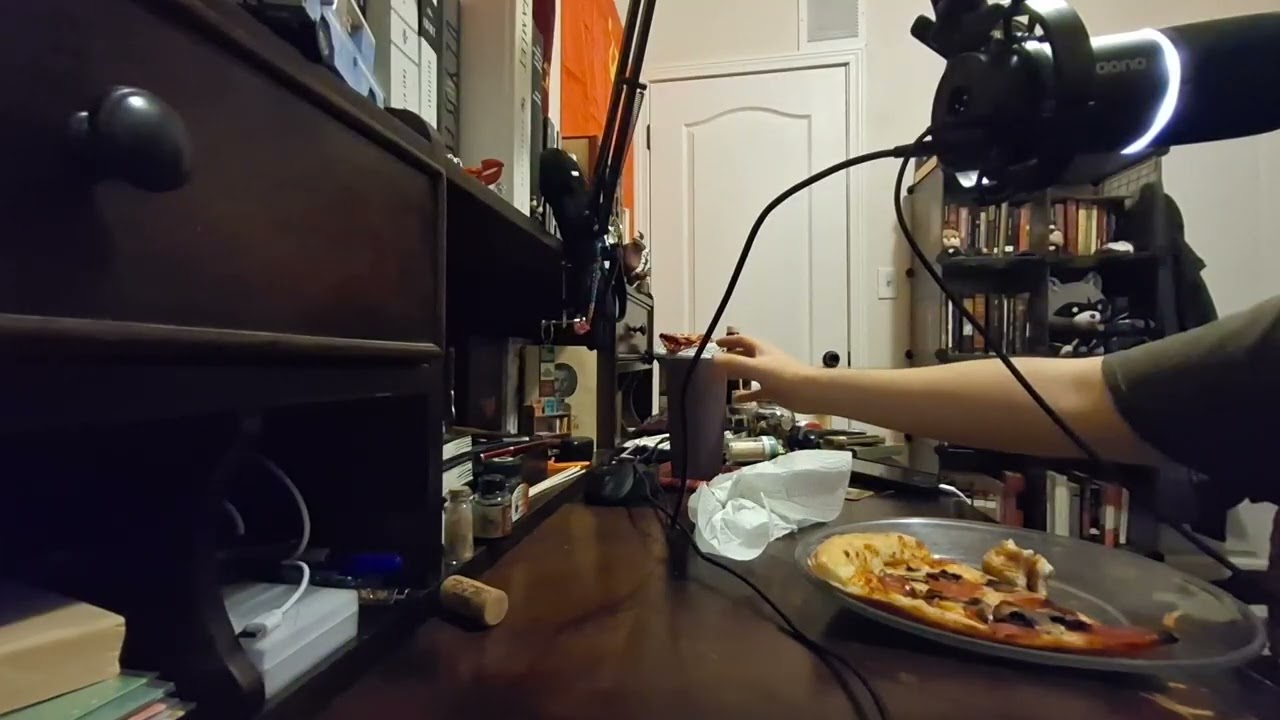 ASMR Eating Pizza and random rambling (eating sounds)