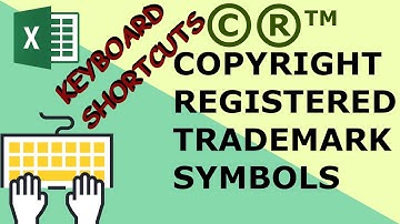 copyright ©, trademark ™ and registered ® symbols - Excel keyboard shortcuts #excelkeyboardshortcuts