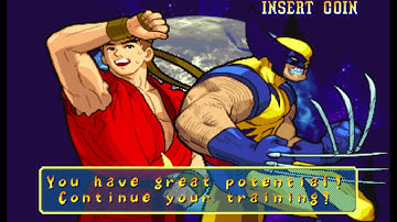 Marvel vs Capcom 1 ( Arcade ) - Ryu / Wolverine Playthrough ( June 13, 2017 )