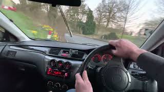 Mitsubishi Evo 7 POV B road drive in Suffolk, England (March 2022)