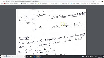Numerical on Wein Bridge Oscillator