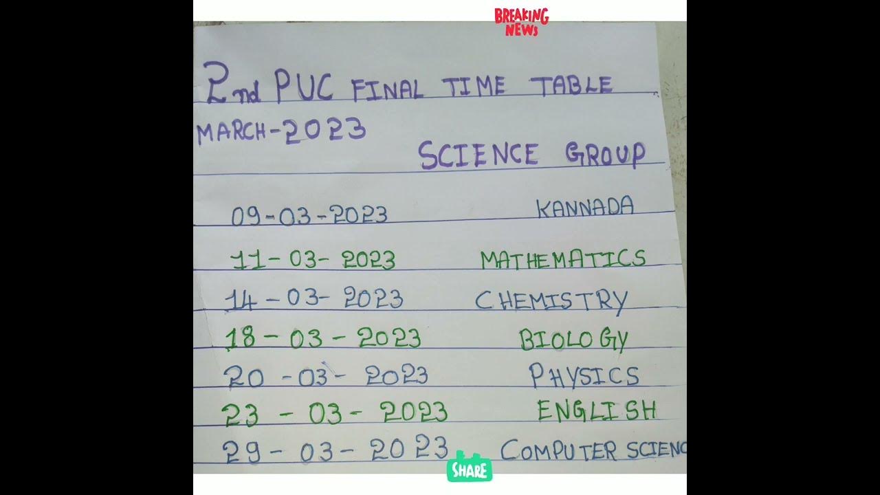 2nd-puc-final-time-table-karnataka-ll-science-group-pcmc-pcmb-youtube