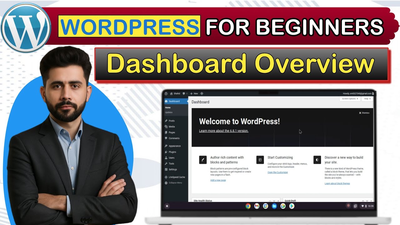 WordPress Dashboard Tutorial for Beginners 2025 WordPress Frontend and ...