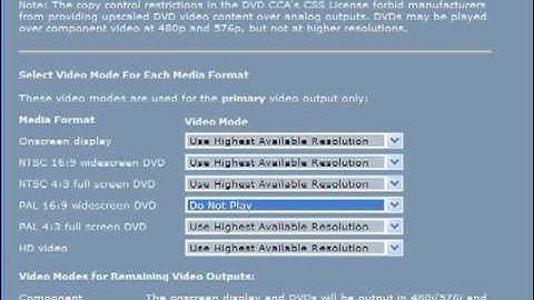 Kaleidescape 1080p Mini-Players Video Configuration