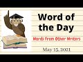 Word of the Day for May 15, 2021