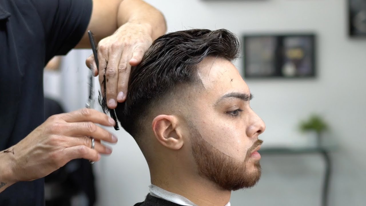Step By Step Clean Skin Fade Haircut With Beard shape up 