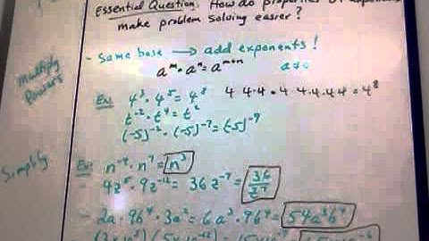 7-3 Multiplying Powers with Same Base