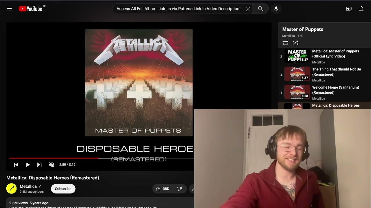 Metallica Disposable Heroes Reaction & Listen YouTube