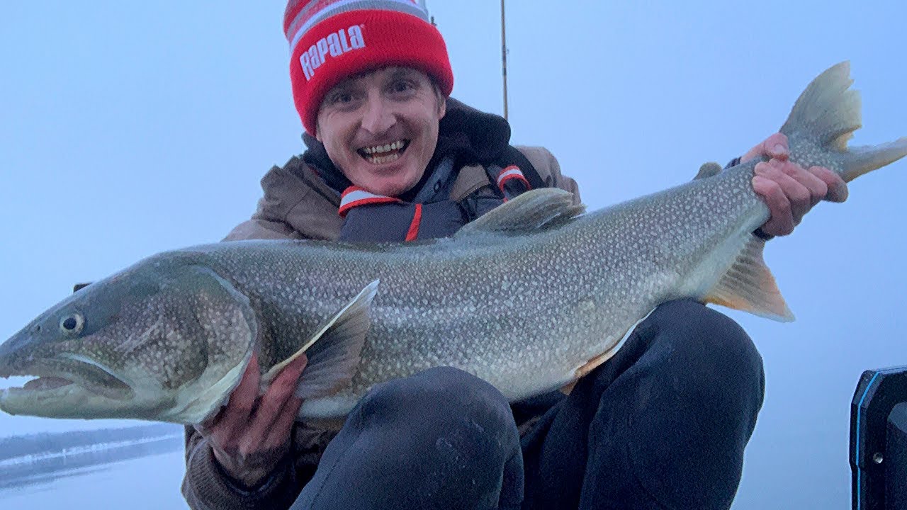 MASSIVE Lake Trout Caught Kayak Fishing In January On Lake Superior