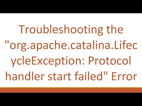 Troubleshooting the "org.apache.catalina.LifecycleException: Protocol handler start failed" Error