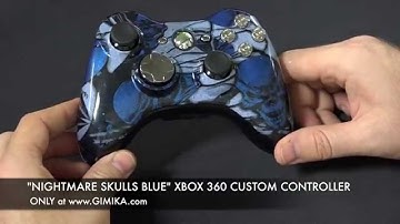 "Nightmare Skull Blue" Xbox 360 Custom Controller by Gimika.com