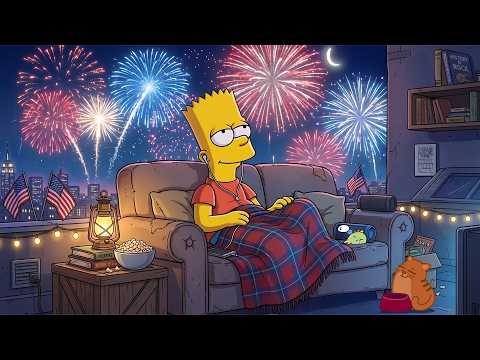 Bart’s 4th of July Fireworks 🎆 Relaxing Lofi Music for Independence Day Night ✨ Soothing Lofi