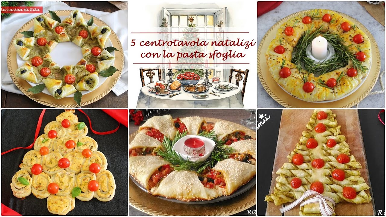 CENTROTAVOLA NATALIZI DI PASTA SFOGLIA 🎄antipasti per le Feste facili e veloci- La cucina di Rita