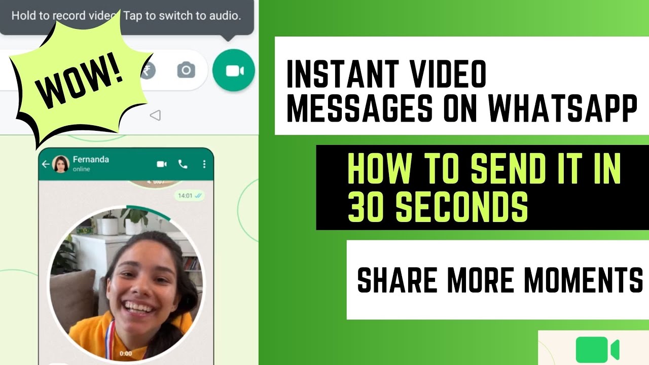 How to Send Instant Video Messages on WhatsApp #WhatsAppVideoMessages # ...