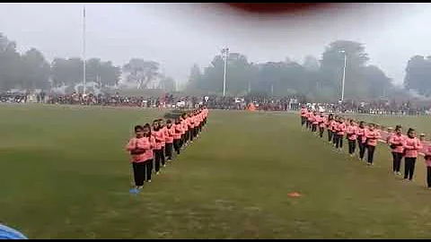 Yoga drill for school children.