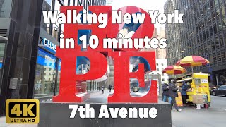 【4K】Walking New York #156 | 7th Avenue | From 47th St to 57th St | Midtown Manhattan