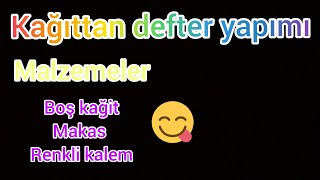 Kağıttan defter yapımı