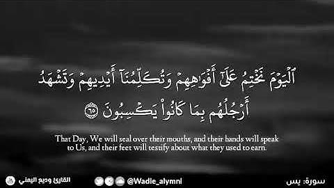 {الْيَوْمَ نَخْتِمُ عَلَىٰ أَفْوَاهِهِمْ} ، تلاوة يخشع لها القلب من سورة يس | القارئ : وديع اليمني