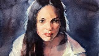 watercolor painting portrait of beautiful girl 2