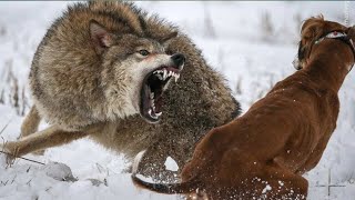 سگ نگون بخت به بدترین شکل ممکن توسط گرگ غافلگیر می شود | Wolf vs Dog