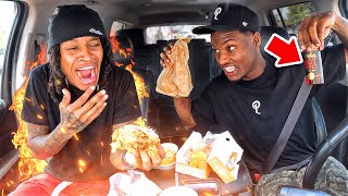 I SWITCHED JAZZ SWEET HEAT SAUCE WITH SPICY HONEY… SHE WAS NOT READY!😂