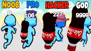 NOOB vs PRO vs HACKER vs GOD l in Soda Rush 3D screenshot 2