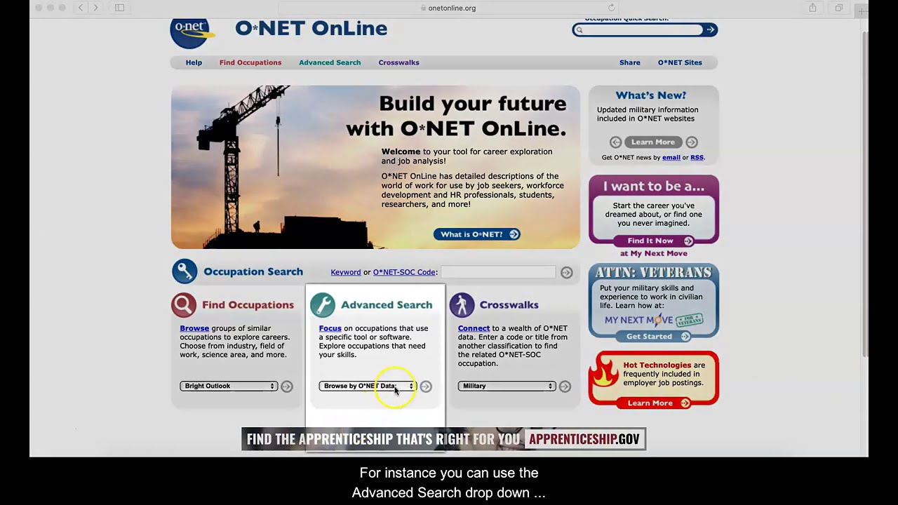 O*NET OnLine Help: My Next Move