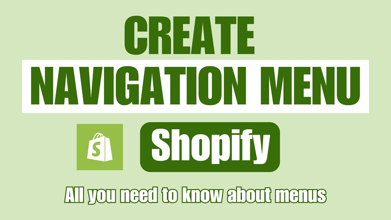 How to Create Navigation Menu in Shopify in 2026 - YouTube