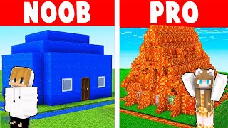 NOOB vs PRO: WATER VS LAVA HOUSE BUILD CHALLENGE In Minecraft