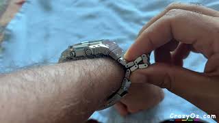 How to adjust the bracelet and clasp on a Casio G-Shock Full Metal Square watch