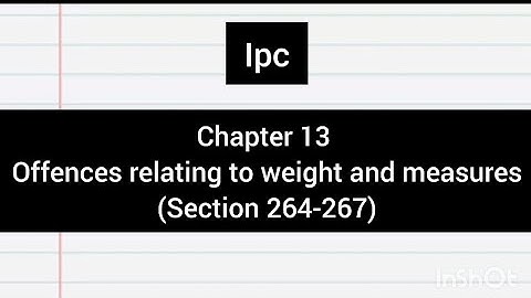 chapter 13 of IPC offence relating to weight and measures section 264 to 267