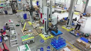 Custom Composite Gripper | Robot Picks Water Buckets & Slip Sheets | Factory Automation