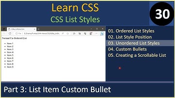 List Style | Part 3 - Unordered List Style Types | CSS Tutorial #30