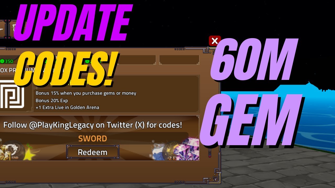 *NEW* UPDATE! GEM!!! CODES* King Legacy ROBLOX - YouTube