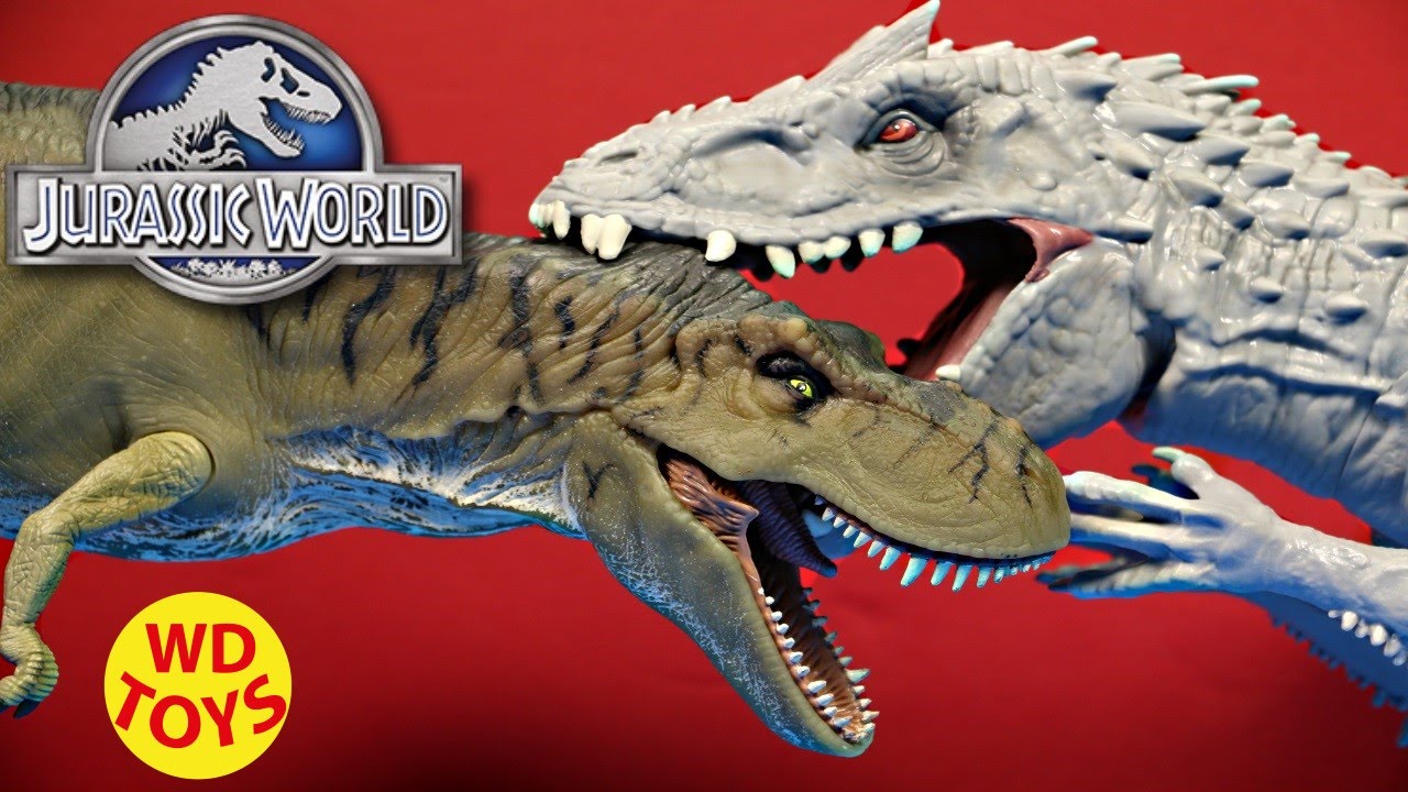 Jurassic World Indominus Rex Vs Thrasher T-Rex Dino Battles Dinosaurs ...