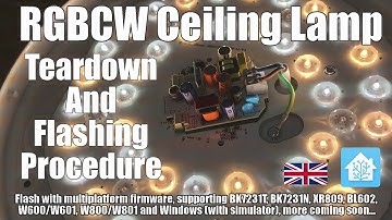 Firmware change process for RGB+CCT Tuya ceiling lamp, OpenBeken, WiFi module desoldering, BK7231N