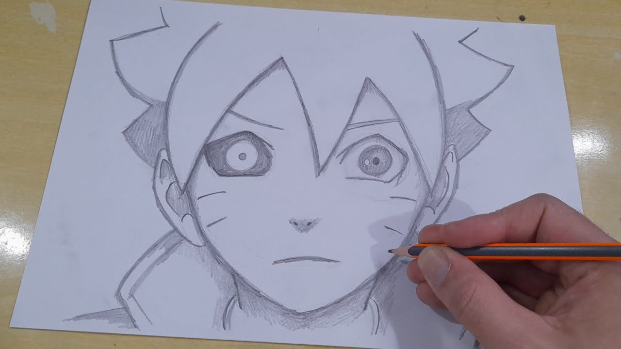 COMO DESENHAR O BORUTO (NARUTO) PASSO A PASSO 