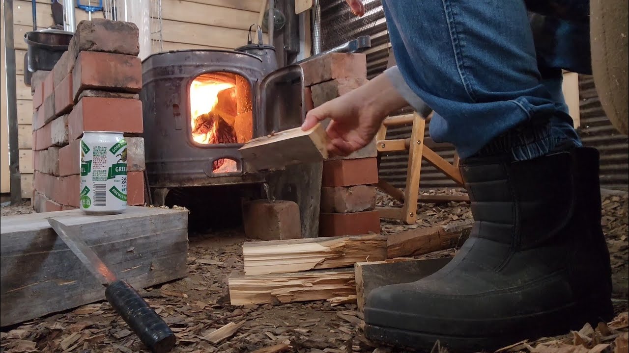【山小屋の音】薪ストーブで作る昼飯の音【北海道3月】